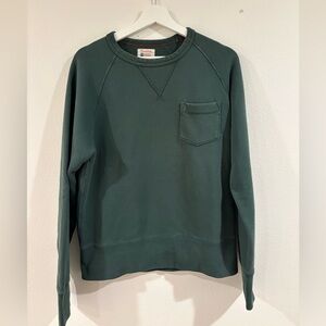 Champion + Todd Snyder Collab. Men's Forest Green Crewneck Pocket Sweatshirt